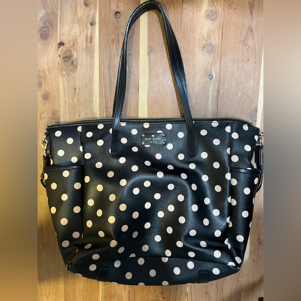 Kate Spade Black and Cream Dot Tote